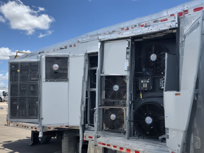 Refrigeration unit installation on commercial truck showing expert HVAC work